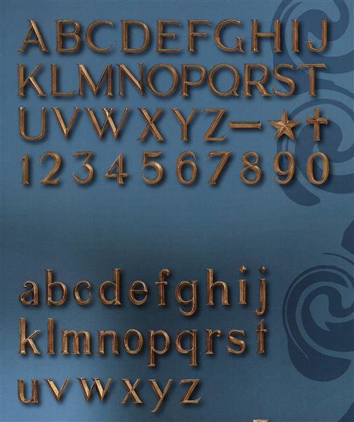 Bronzebuchstaben 20mm (nur Grossbuchstaben)