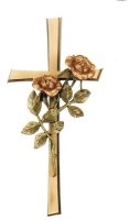Kreuz mit Rose Blüten Vollplastisch und teilweise...