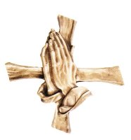 Betende Hände mit Kreuz