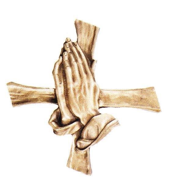 Betende Hände mit Kreuz 31x31