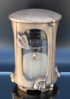 Grablaterne mit Blatt Bronze