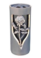 Grabvase mit Rose