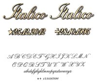Bronze-Schriftzug Italico