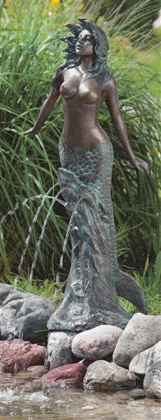 Teichfigur Meduna aus Bronze