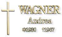 Bronzegrabschrift WAGNER 20mm Grossbuchstaben/Zahlen