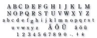 Bronzegrabschrift WAGNER 60mm Grossbuchstaben/Zahlen