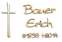 Schriftzug aus Bronze Bauer Gross30-Klein16