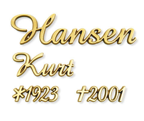 Bronzeschriftzug Hansen
