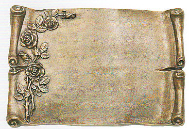 Banderole mit Rose und text