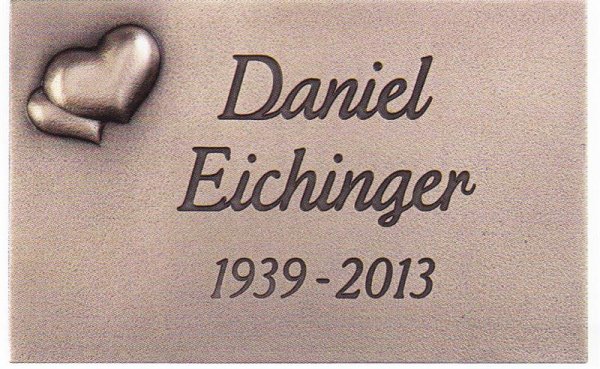 Namenstafel eckig mit Herzen