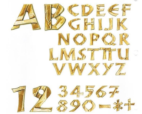 Schrift aus Bronze Elmar