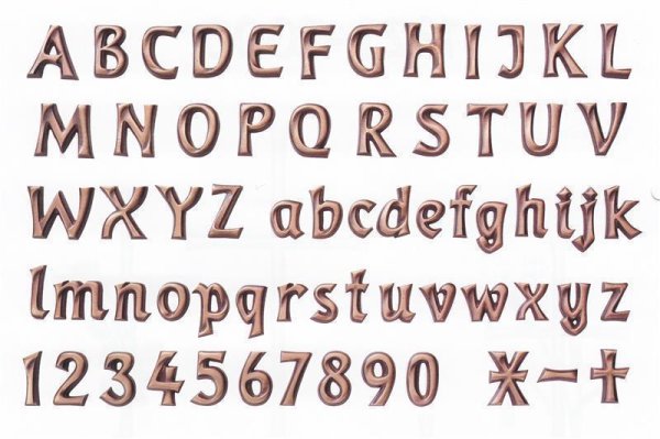 Schrift Rondia aus Bronze