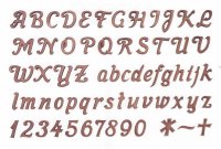 Schrift aus Bronze Cursiva