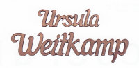 Schrift aus Bronze Cursiva