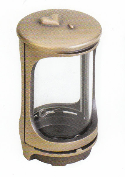 Bronze Laterne-Rund mit Herz und Träne
