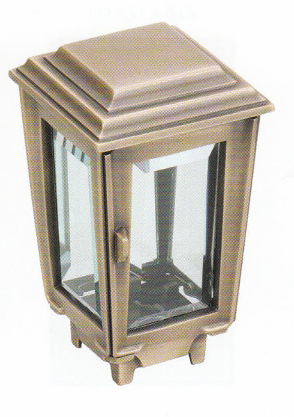 Grablaterne Bronze mit Facetten-Glas