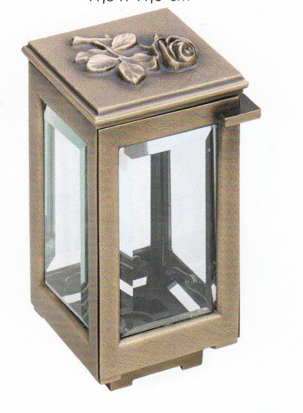 Grablaterne Bronze mit Rose