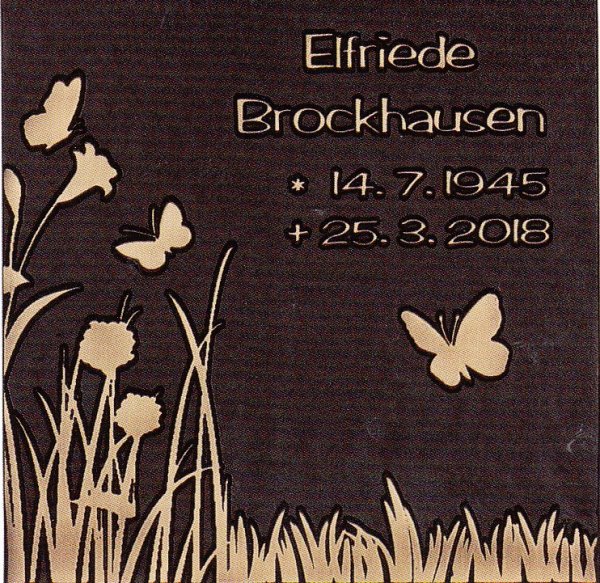 Schrifttafel m. Gräser u. Schmetterlinge