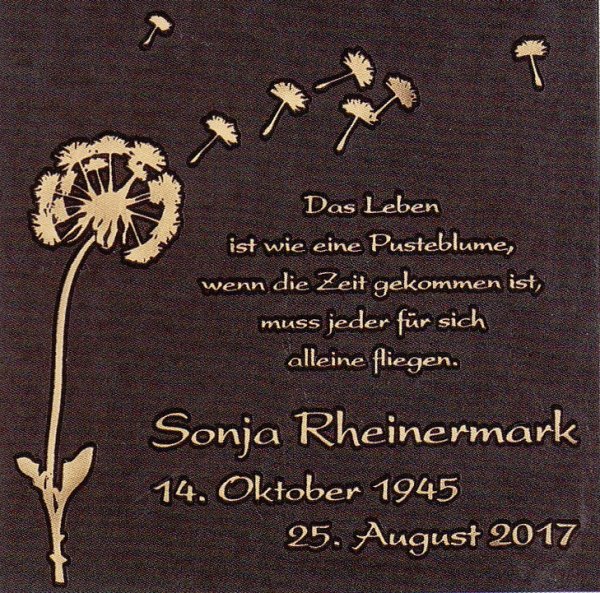 Schriftplatte m. Pusteblume