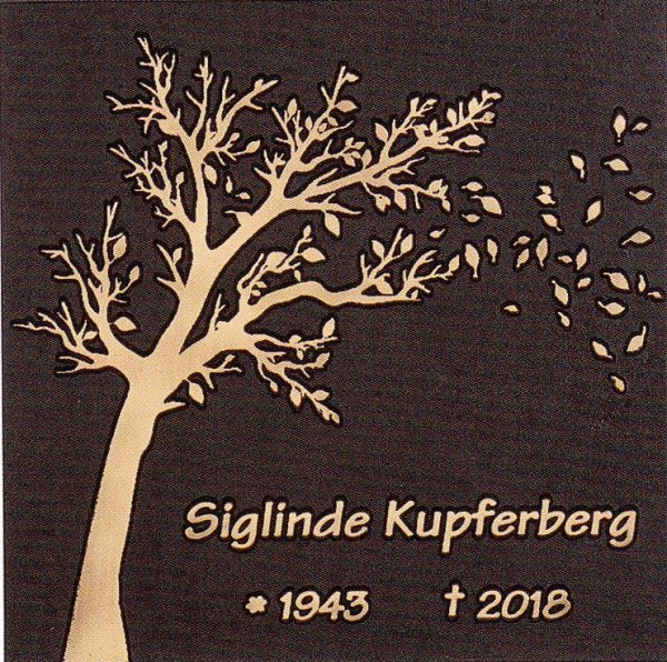 Schriftplatte m. Baum