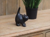 kleine Katzenfigur (schwarz) aus Bronze