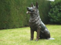 Bronzefigur Schäferhund