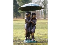 Skulptur aus Bronze zwei Kinder die sich einen...