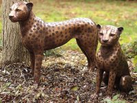 stehender Leopard aus Bronze