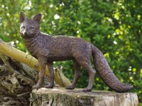 lebensgroßer Fuchs aus Bronze