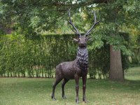 lebensgroßer Hirsch aus Bronze