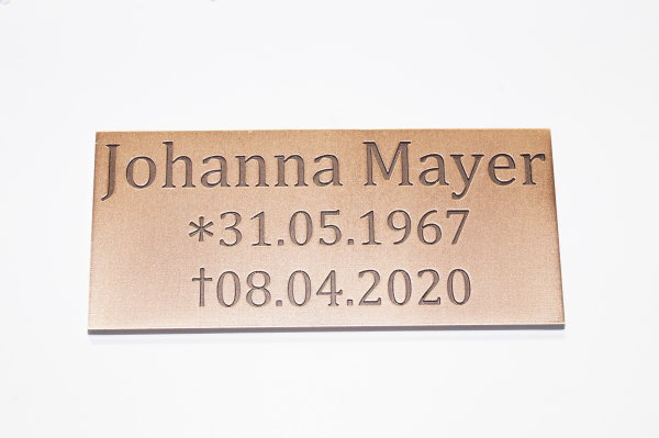Bronzetafel zur individuellen Gestaltung