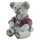 Teddy sitzen mit Rose rot