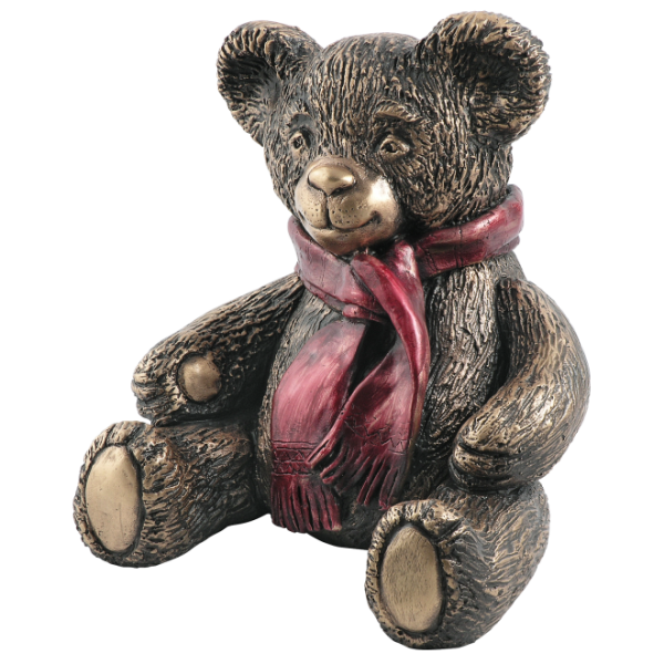 Teddy Groß mit roten Schal