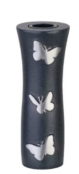 Wandvase aus Aluminium mit polierten Schmetterlingen