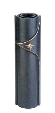 Dunkle Wandvase mit Stein