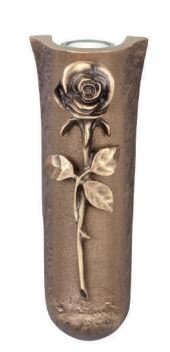 Schlichte Wandvase mit Rose
