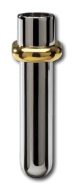 Edelstahlvase mit Bronzering