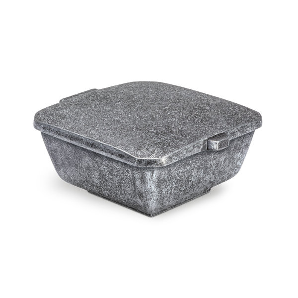 Bronze Weihwasserkessel in verschiedenen Patinafarben Aluminium grau