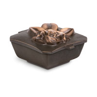 Weihwasserkessel mit Rosenblütenornament Bronze...