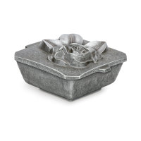 Weihwasserkessel mit Rosenblütenornament Aluminium grau
