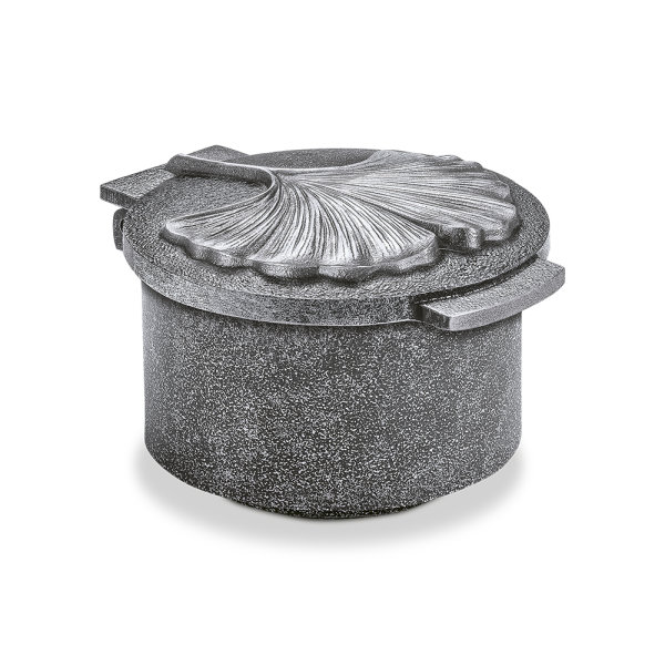 Aluminiumkessel mit Ginkoblatt