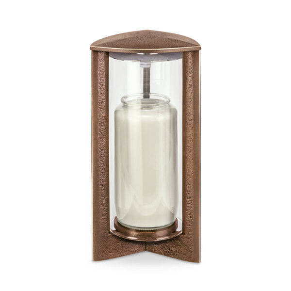 Moderne Bronzegrableuchte mit dreieckiger Grundform in 8 Farben