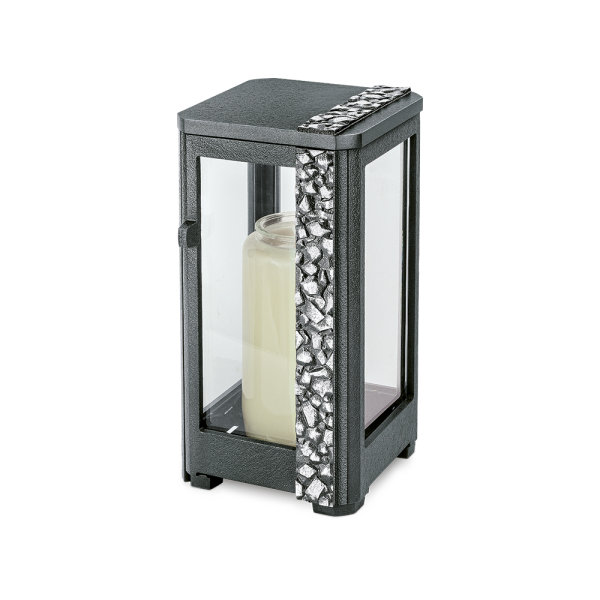 Aluminiumlaterne mit Kristallkontur