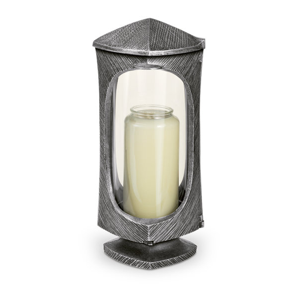 Laterne aus Aluminium mit spitz zulaufendem Dach