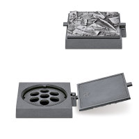 Vasenring mit Ornament Aluminium grau