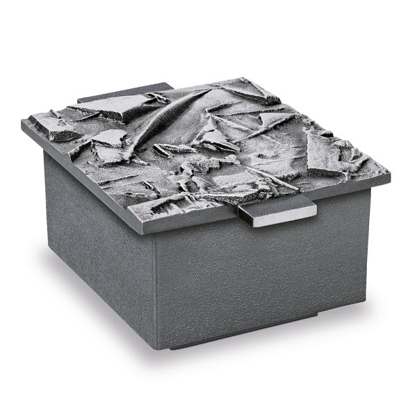 Weihwasserschale mit Ornament Aluminium grau