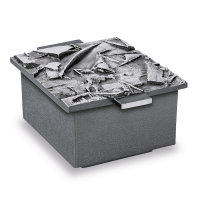 Weihwasserschale mit Ornament Aluminium grau