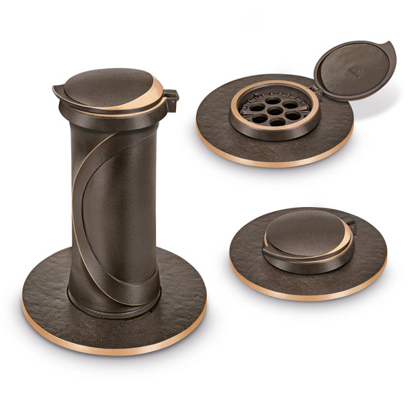 Versenkvase mit abgeriebenen Kanten Bronze