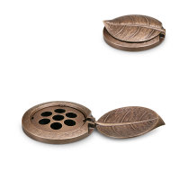 Vasenring mit Blatt Bronze braun
