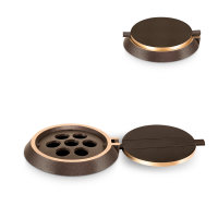 Vasenring mit Deckel Bronze dunkelbraun